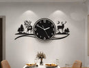 3D Deer Clock Wall Decoration Acrylic Wall Decor